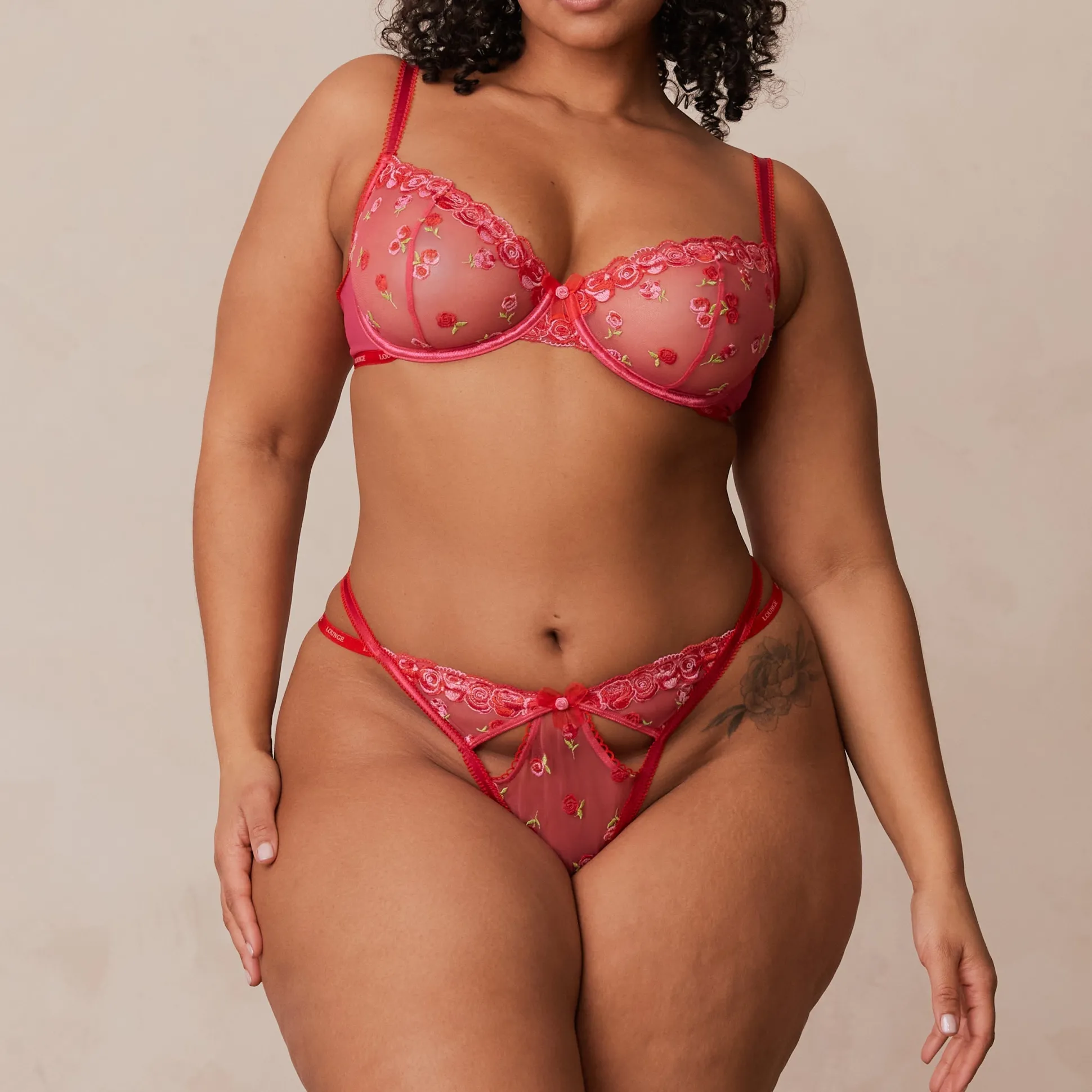 Blush Embroidered Balcony Bra