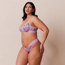 Floral Mesh Balcony Bra