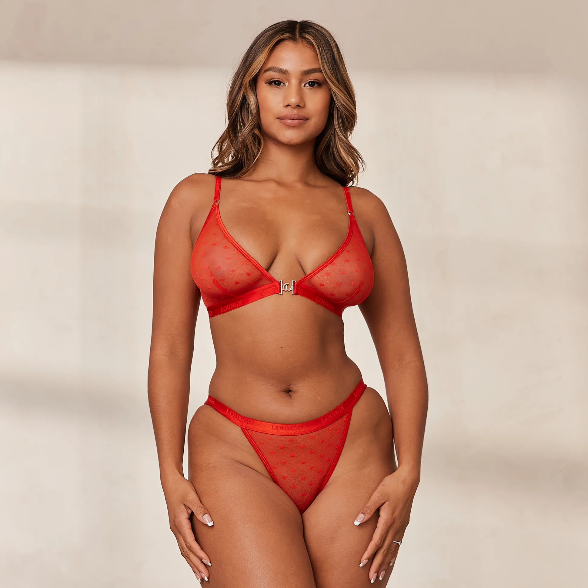 Love Heart Mesh Triangle Bra