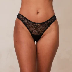 Picot Edged Lace Thong