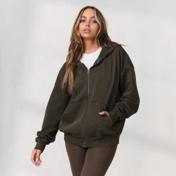 Signature Oversized Zip Up Hoodie