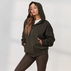 Signature Oversized Zip Up Hoodie