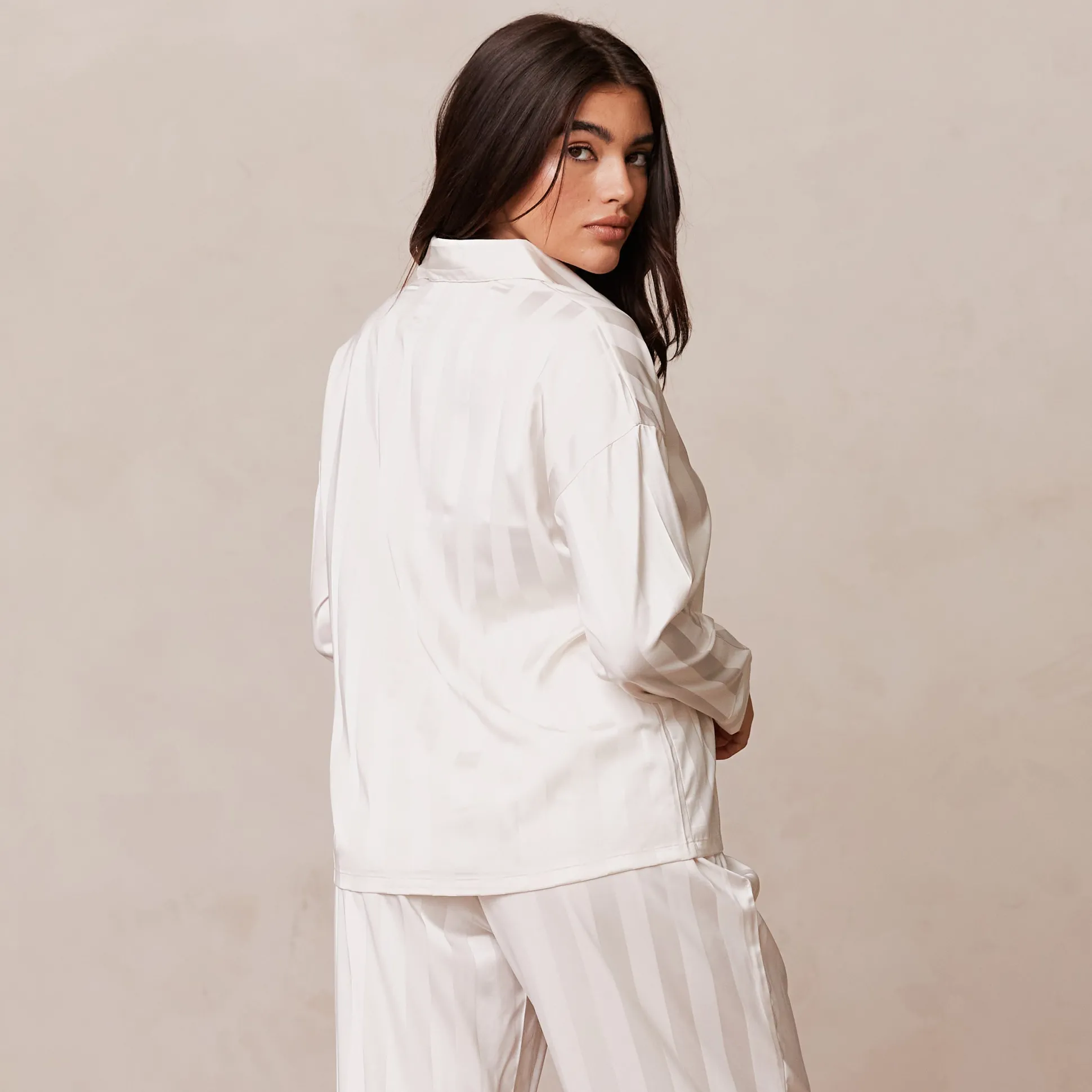 Striped Satin Pyjama Shirt