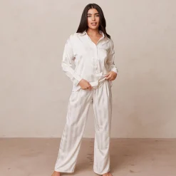 Striped Satin Pyjama Shirt