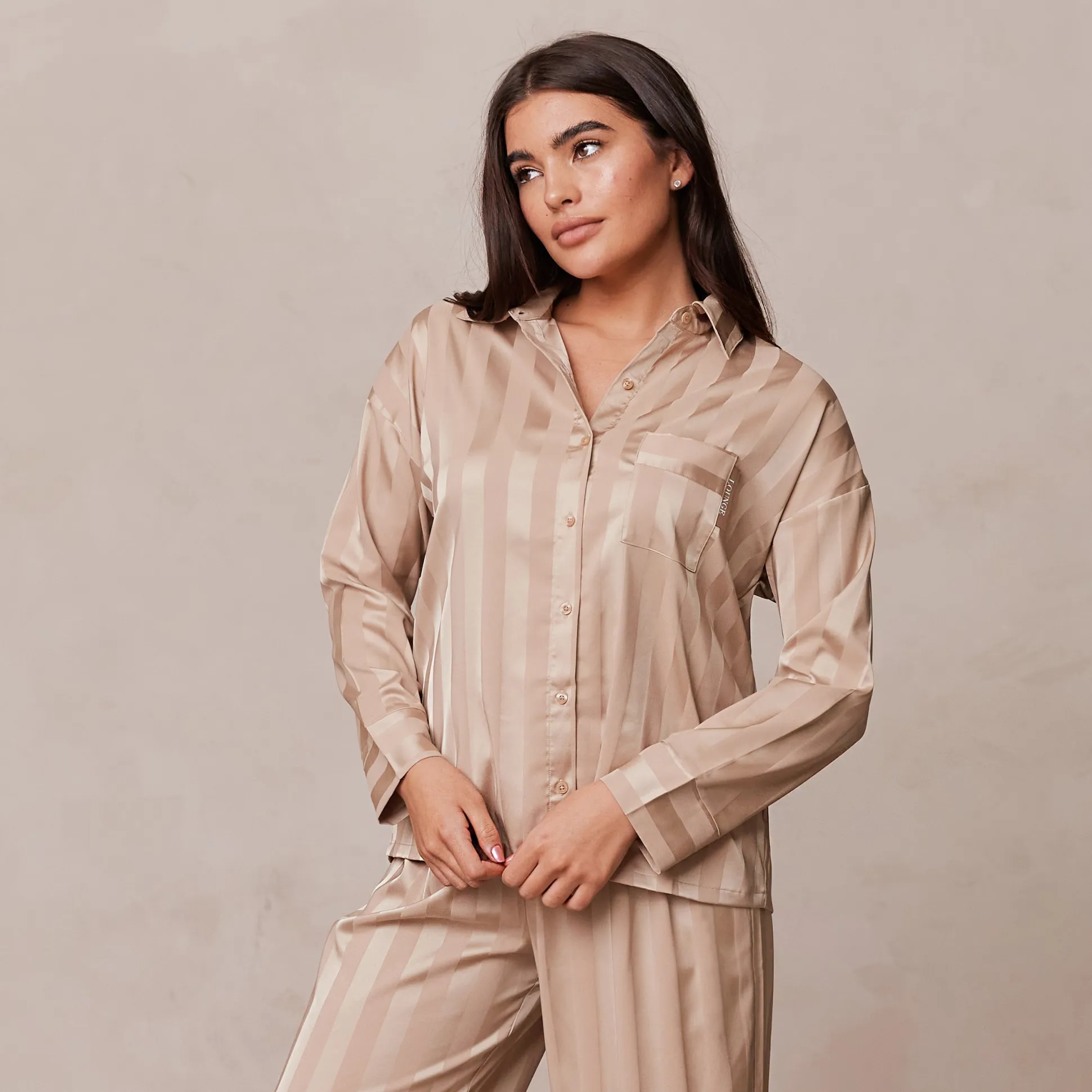 Striped Satin Pyjama Shirt